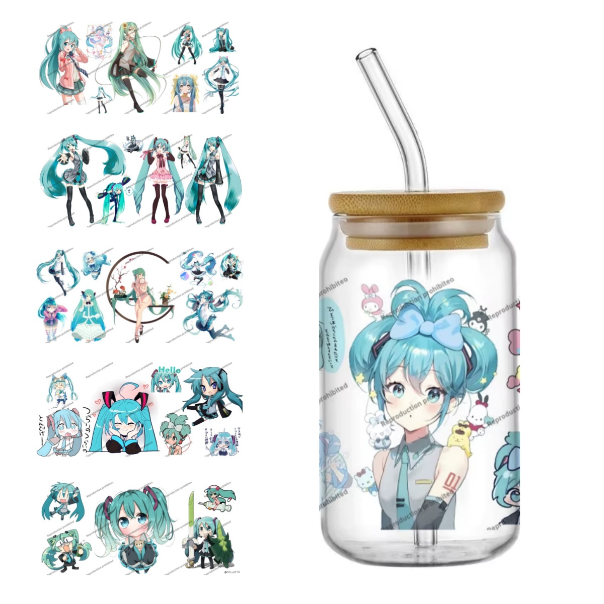Rdta Tank Glass - Hatsune Miku UV DTF Bardak Kaplama