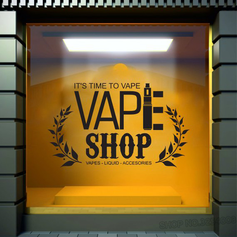 Vaping Store - Vape dükkanı kelimeler duvar çıkartması pencere